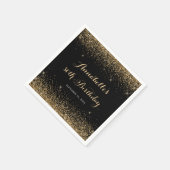 黒モダン金ゴールドグリッタースパークルアエージ誕生日 スタンダードカクテルナプキン (角)