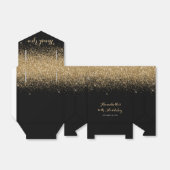 黒モダン金ゴールドグリッタースパークルアエージ誕生日 フェイバーボックス (折り畳みなし)