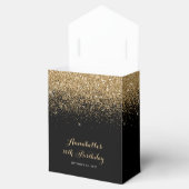 黒モダン金ゴールドグリッタースパークルアエージ誕生日 フェイバーボックス (オープン)