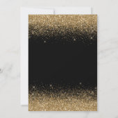 黒モダン金ゴールドグリッタースパークルアエージ誕生日 招待状 (裏面)