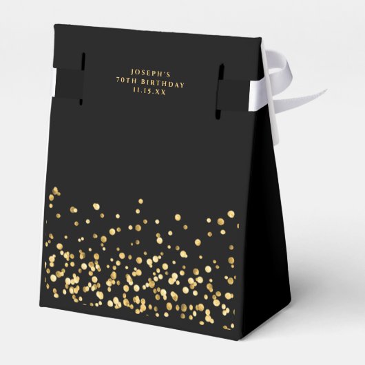 黒モダン金ゴールドグリッターダストサンキューモノグラム フェイバーボックス (裏面サイド)