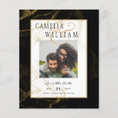 黒モダン金ゴールドグリッター結婚ズ (正面)