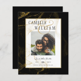 黒モダン金ゴールドグリッター結婚ズ