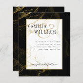 黒モダン金ゴールドグリッター結婚ズ (正面/裏面)