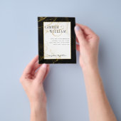 黒モダン金ゴールドグリッター結婚ズ チラシ (手)