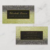 黒モダン金ゴールドグリッター美しいメイクアップ 名刺 (正面/裏面)