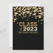 黒モダン金ゴールドグリッター2024卒業パーティー 招待状 (裏面)