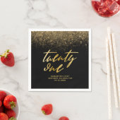 黒モダン金ゴールドグリッター21歳の誕生日パーティー スタンダードカクテルナプキン (インサイチュ)