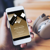 黒モダン金ゴールドサプライズ30歳の誕生日パーティー 招待状