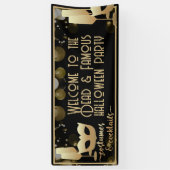 黒モダン金ゴールドシック大人グラムハローウィンパーティ 横断幕 (縦)