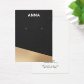 黒モダン金ゴールドジュエリーイヤリング表示カード (デスク)