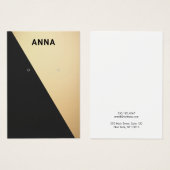 黒モダン金ゴールドジュエリーイヤリング表示カード (正面&裏面)