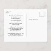 黒モダン金ゴールドスクリプト写真卒業 案内ポストカード (裏面)