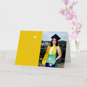 黒モダン金ゴールドスクリプト卒業ありがとう 箔グリーティングカード (蘭)