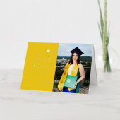 黒モダン金ゴールドスクリプト卒業ありがとう 箔グリーティングカード (正面)