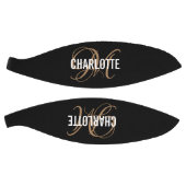 黒モダン金ゴールドスクリプト名バスケットボール バスケットボール (パネル)