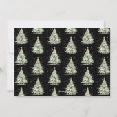 黒モダン金ゴールドスクリプト水の色クリスマスツリー シーズンカード (裏面)