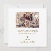 黒モダン金ゴールドスクリプト5フォトコラージクリスマス シーズンカード (裏面)