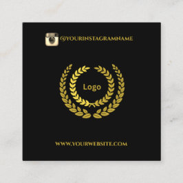 黒モダン金ゴールドスタイリッシュエレガント スクエア名刺