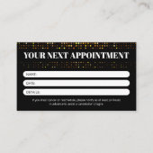 黒モダン金ゴールドスパークルヘアドレッサーQrコード 予約カード (正面)