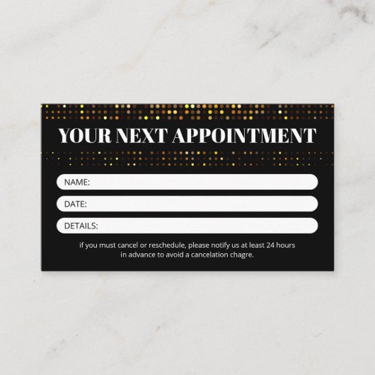 黒モダン金ゴールドスパークルヘアドレッサーQrコード 予約カード (正面)