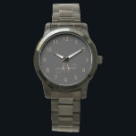 黒モダン金ゴールドスフェミニンクリプトモノグラムの 腕時計<br><div class="desc">黒モダン金ゴールドスフェミニンクリプトモノグラムのウォッチ。この時計をモダンエレガントモノグラムと名カスタム前で簡単にパーソナライズ。</div>