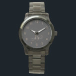 黒モダン金ゴールドスフェミニンクリプトモノグラムの 腕時計<br><div class="desc">黒モダン金ゴールドスフェミニンクリプトモノグラムのウォッチ。この時計をモダンエレガントモノグラムと名カスタム前で簡単にパーソナライズ。</div>
