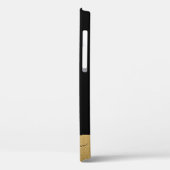 黒モダン金ゴールドスフェミニンクリプトモノグラムの Case-Mate iPhoneケース (裏面 / 左)