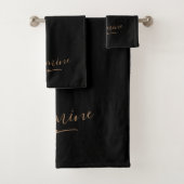 黒モダン金ゴールドスフェミニンクリプト名 バスタオルセット (インサイチュ)