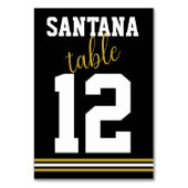 黒モダン金ゴールドス結婚ポーティカスタムのテーブル名 テーブルナンバー (裏面)