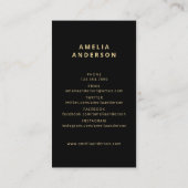 黒モダン金ゴールドタイポグラフィ写真卒業 名刺 (裏面)
