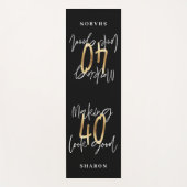 黒モダン金ゴールドタイポグラフィ40歳 ヨガマット (正面)