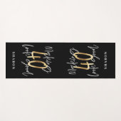 黒モダン金ゴールドタイポグラフィ40歳 ヨガマット (正面(横))