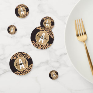 黒モダン金ゴールドチータヒョウアニマルプリント コンフェッティ