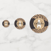 黒モダン金ゴールドチータヒョウアニマルプリント コンフェッティ (正面)