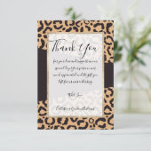 黒モダン金ゴールドチータヒョウアニマルプリント サンキューカード (スタンド正面)