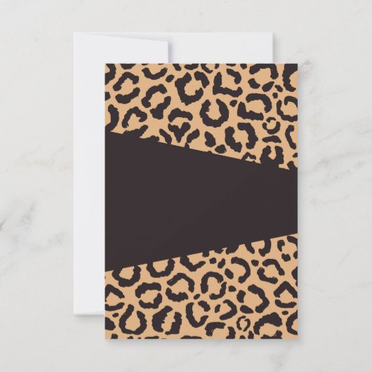 黒モダン金ゴールドチータヒョウアニマルプリント サンキューカード (裏面)