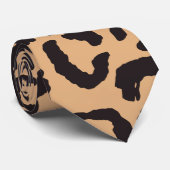 黒モダン金ゴールドチータヒョウアニマルプリント ネクタイ (ロール)