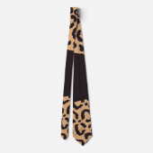 黒モダン金ゴールドチータヒョウアニマルプリント ネクタイ (裏面)