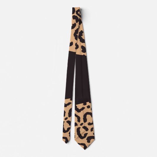 黒モダン金ゴールドチータヒョウアニマルプリント ネクタイ (裏面)