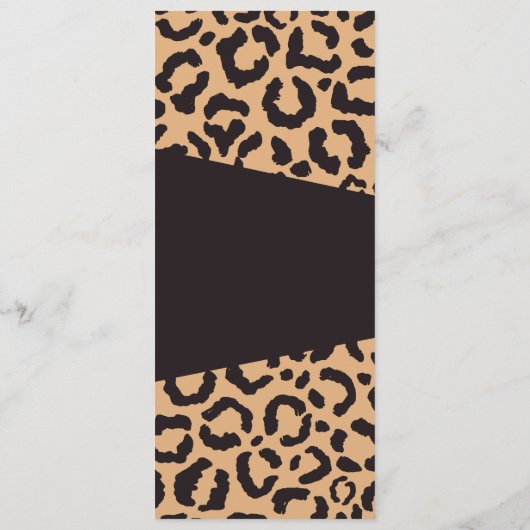 黒モダン金ゴールドチータヒョウアニマルプリント メニュー (裏面)