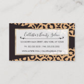 黒モダン金ゴールドチータヒョウアニマルプリント ロイヤリティカード (裏面)