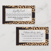 黒モダン金ゴールドチータヒョウアニマルプリント ロイヤリティカード (正面/裏面)