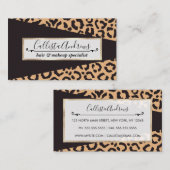 黒モダン金ゴールドチータヒョウアニマルプリント 名刺 (正面/裏面)