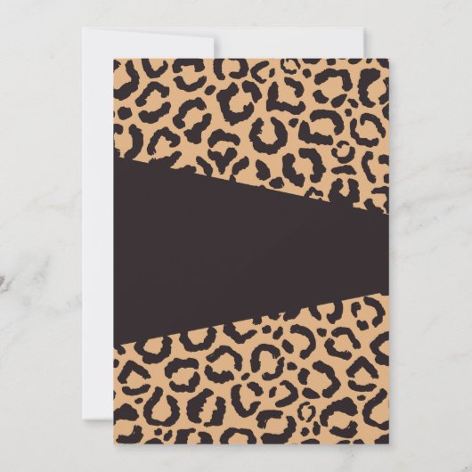 黒モダン金ゴールドチータヒョウアニマルプリント 招待状 (裏面)