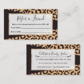 黒モダン金ゴールドチータヒョウアニマルプリント 紹介カード (正面/裏面)