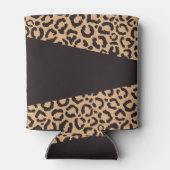 黒モダン金ゴールドチータヒョウアニマルプリント 缶クーラー (裏面)