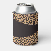黒モダン金ゴールドチータヒョウアニマルプリント 缶クーラー (缶裏面)