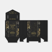 黒モダン金ゴールドトロピカル結婚サンキュー フェイバーボックス (折り畳みなし)
