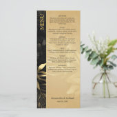 黒モダン金ゴールドトロピカ葉ル結婚 メニュー (スタンド正面)